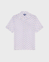 Organic Cotton Bowling Shirt Micro Ronde des Tortues - White / Vilebrequin For sale