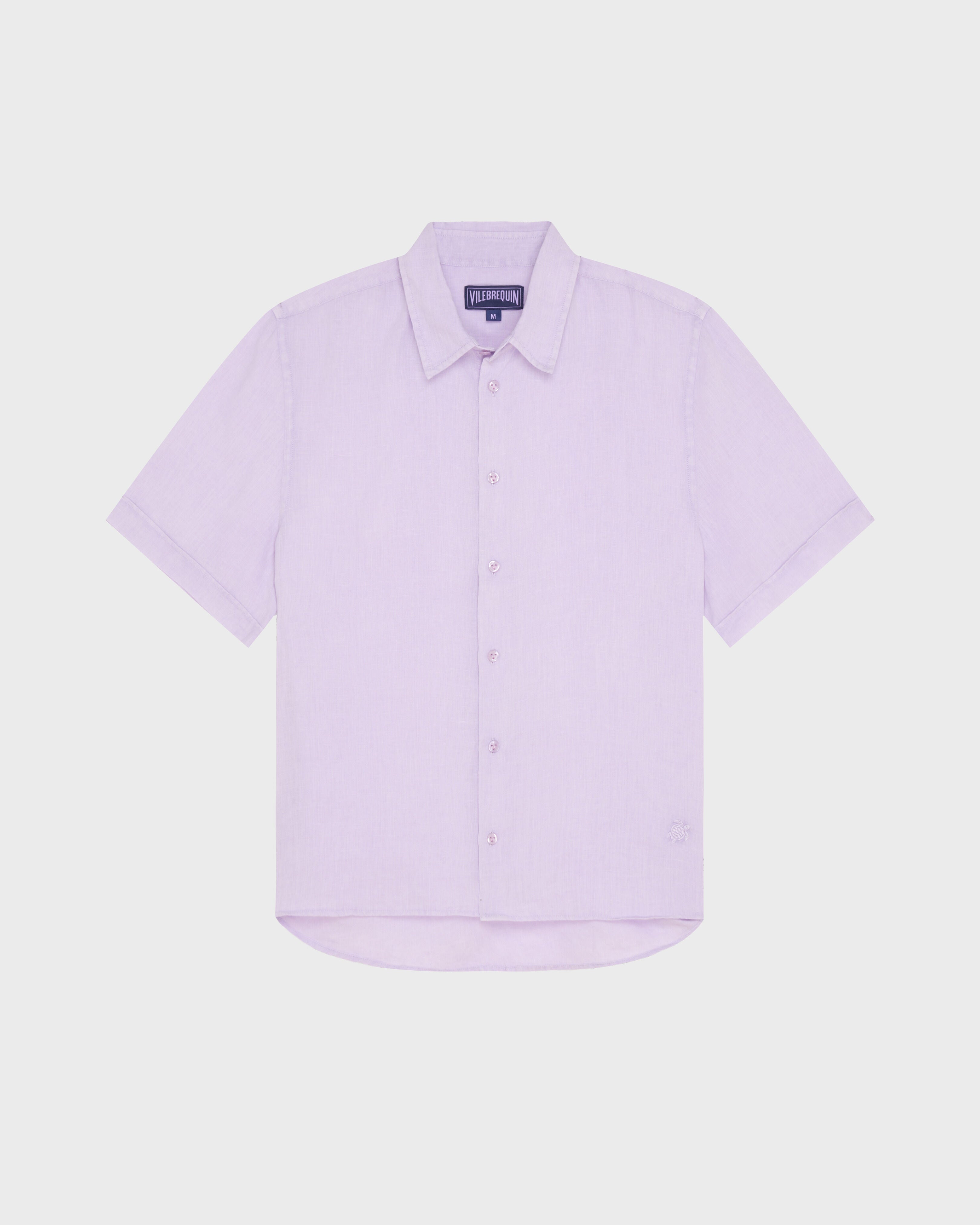 Mineral Dye Linen Bowling Shirt - Purple Kunzite / Vilebrequin Discount