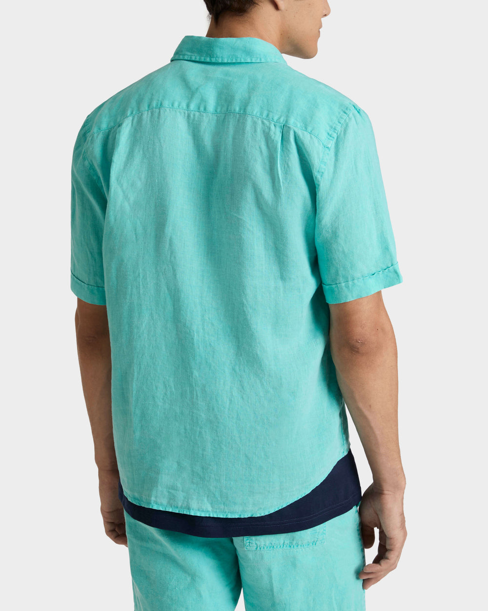 Mineral Dye Linen Bowling Shirt - Green Aventurine / Vilebrequin Outlet