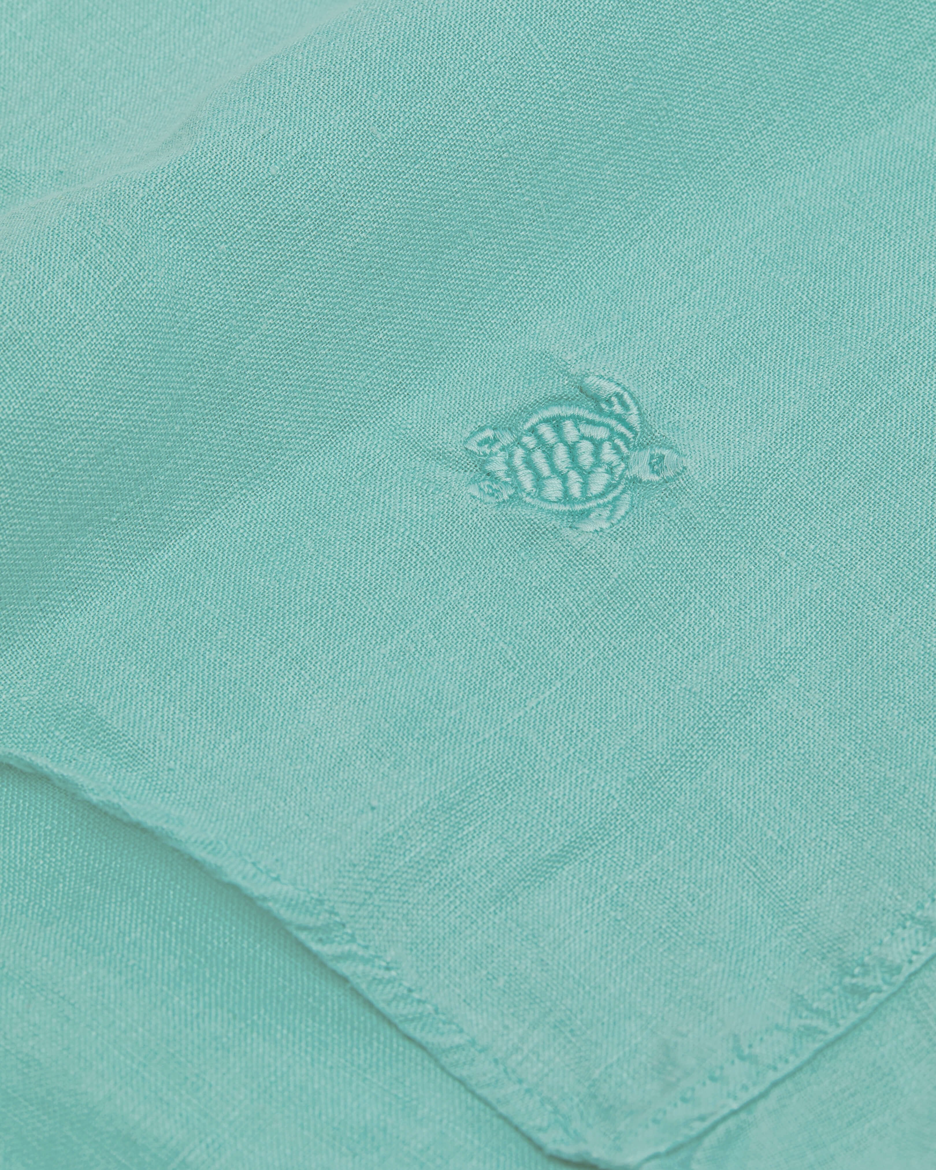 Mineral Dye Linen Bowling Shirt - Green Aventurine / Vilebrequin Outlet