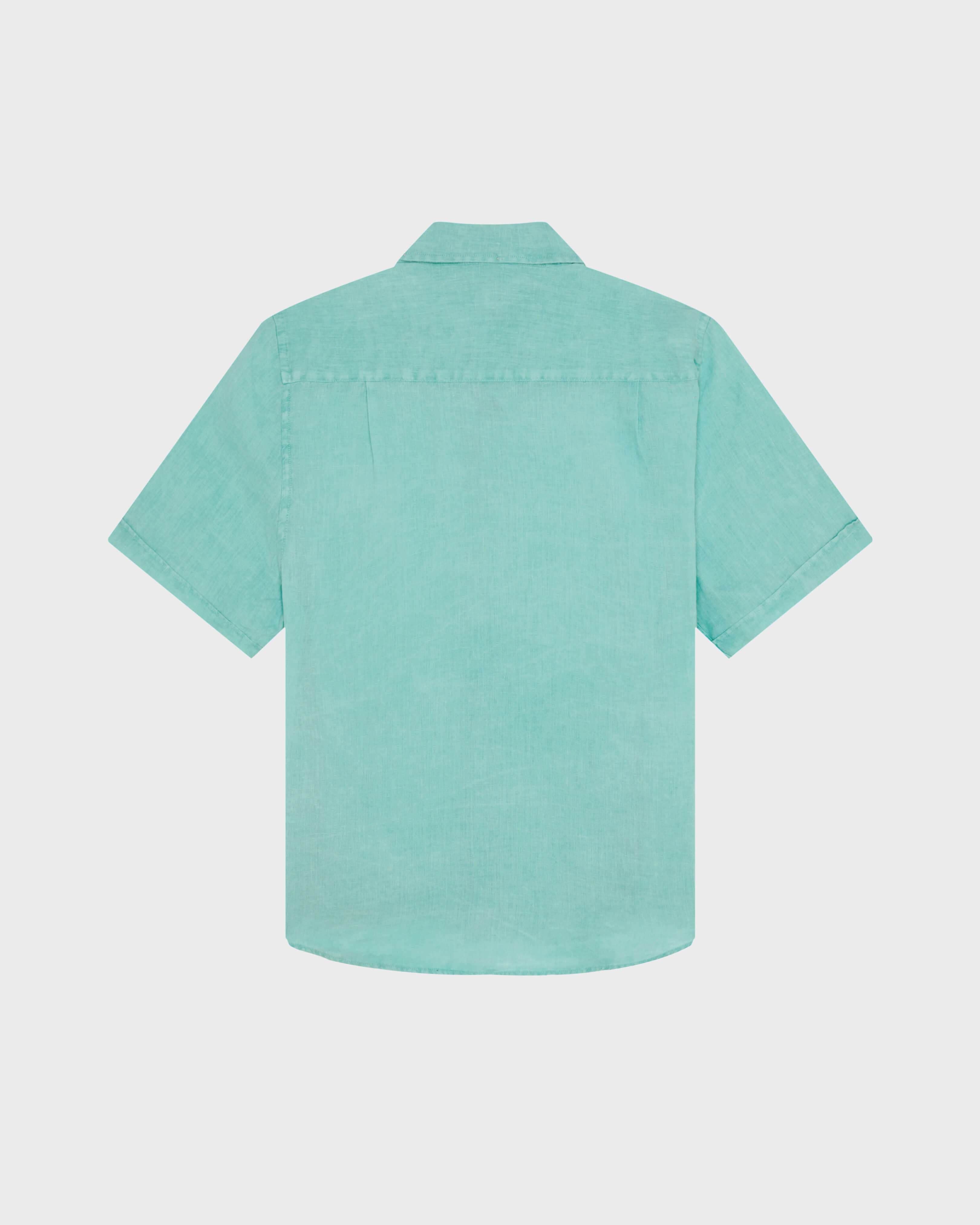 Mineral Dye Linen Bowling Shirt - Green Aventurine / Vilebrequin Outlet