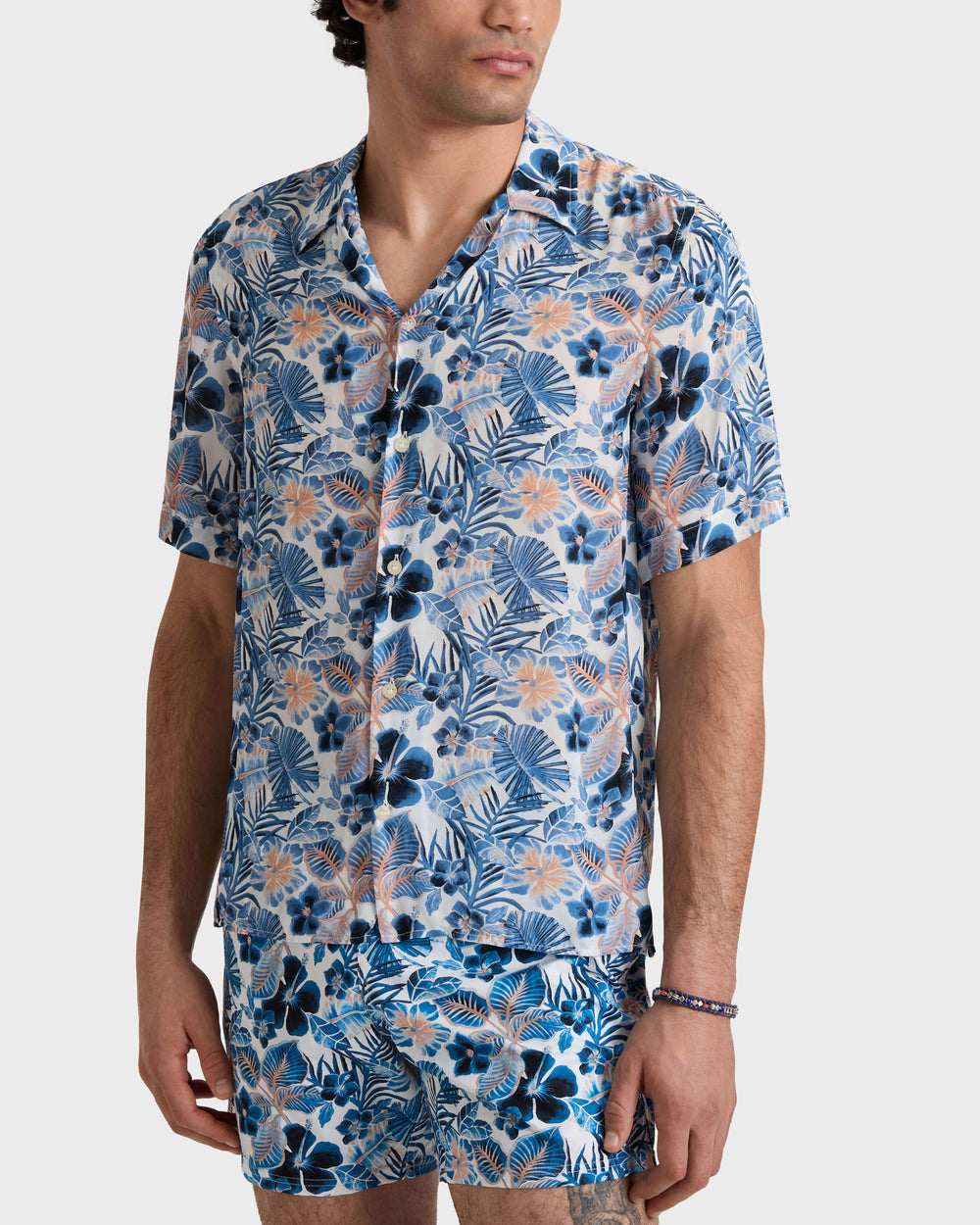 Viscose Bowling Shirt Island Flowers - White / Vilebrequin US