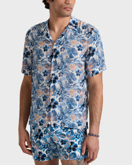 Viscose Bowling Shirt Island Flowers - White / Vilebrequin US