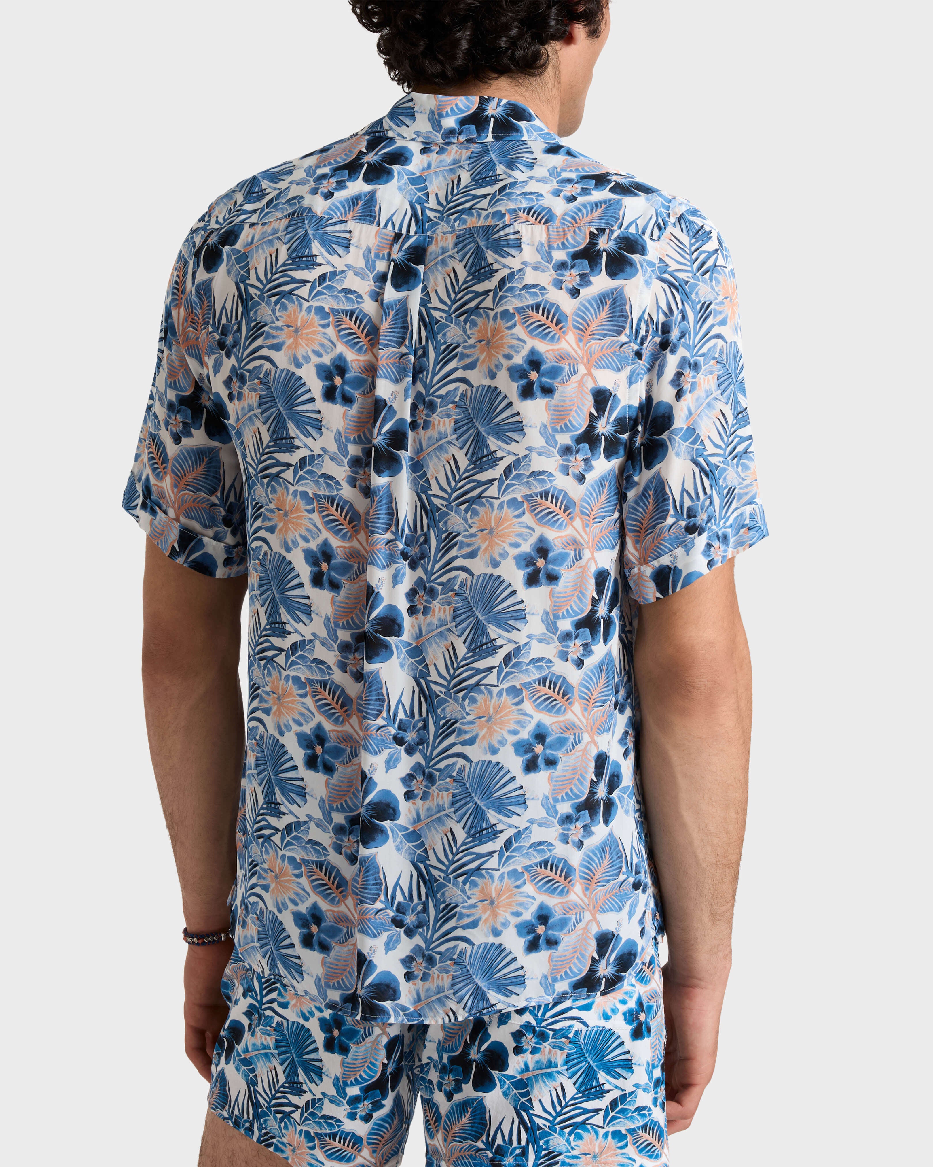 Viscose Bowling Shirt Island Flowers - White / Vilebrequin US