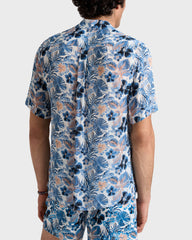 Viscose Bowling Shirt Island Flowers - White / Vilebrequin US