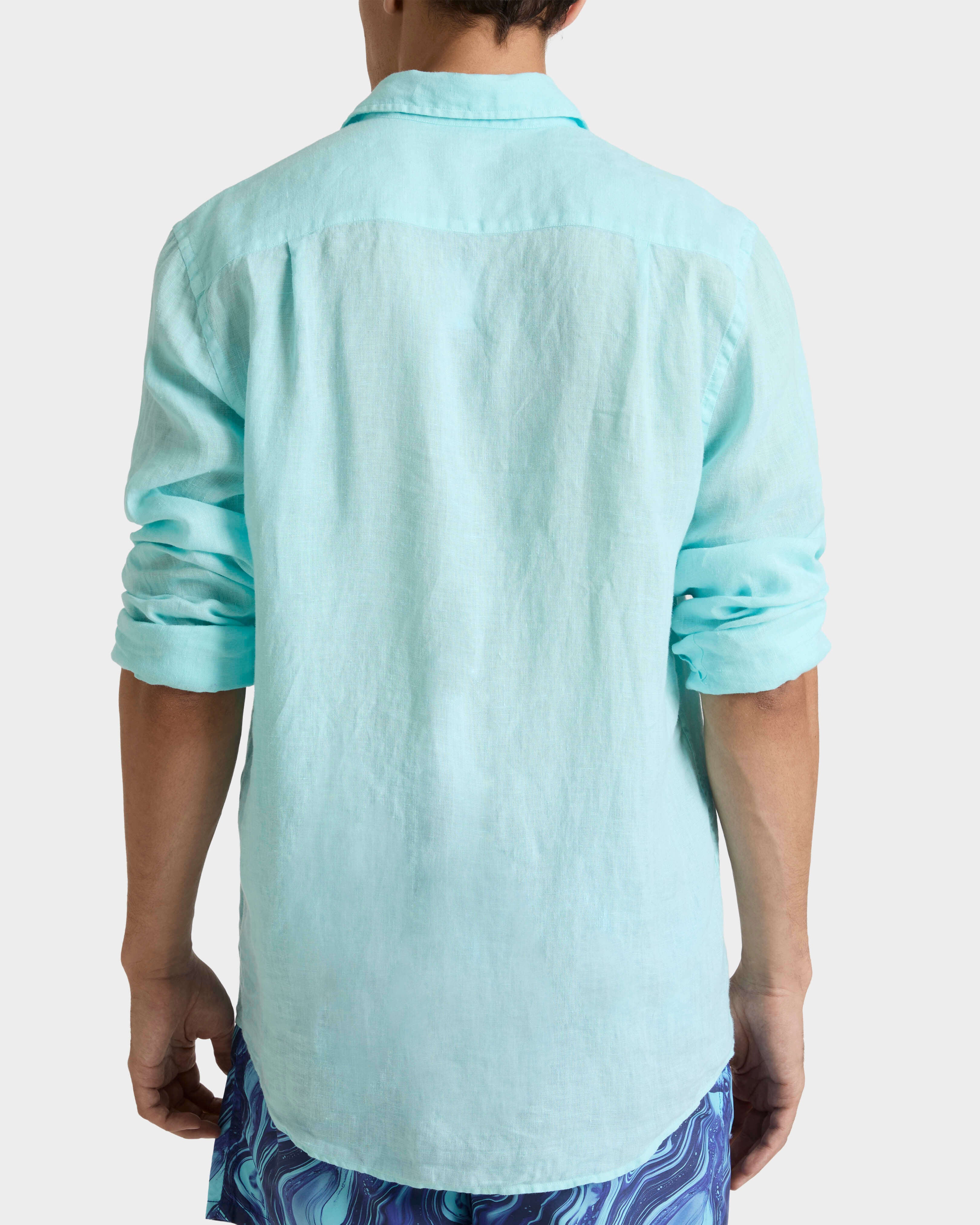 Linen Shirt Solid - Blue Oxygene / Vilebrequin New