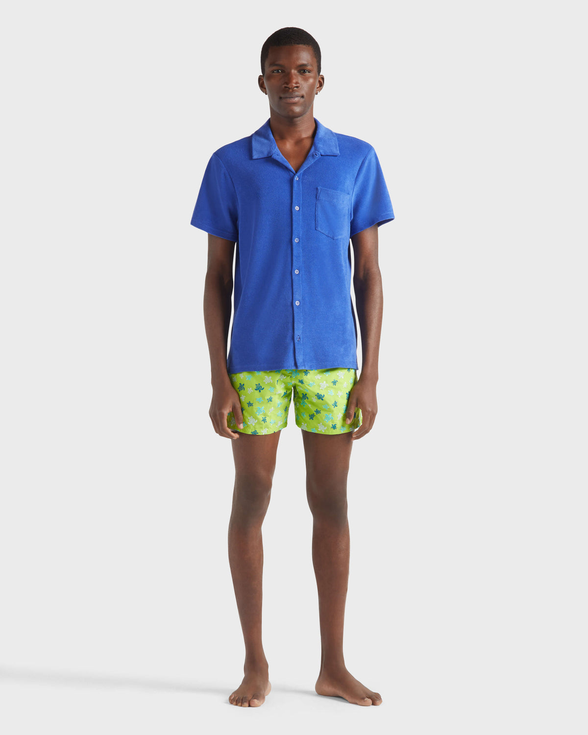 Cotton Bowling Shirt Solid - Blue Marrakech Shirt / Vilebrequin On sale
