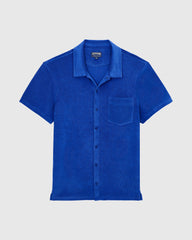 Cotton Bowling Shirt Solid - Blue Marrakech Shirt / Vilebrequin On sale