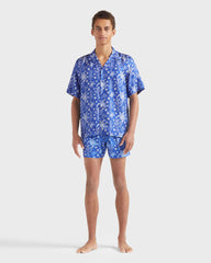 Silk Bowling Shirt X-Ray Turtles - Blue Marrakech / Vilebrequin Discount