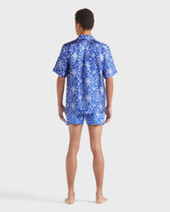 Silk Bowling Shirt X-Ray Turtles - Blue Marrakech / Vilebrequin Discount