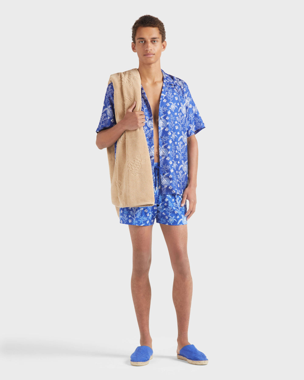 Silk Bowling Shirt X-Ray Turtles - Blue Marrakech / Vilebrequin Discount