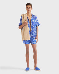 Silk Bowling Shirt X-Ray Turtles - Blue Marrakech / Vilebrequin Discount