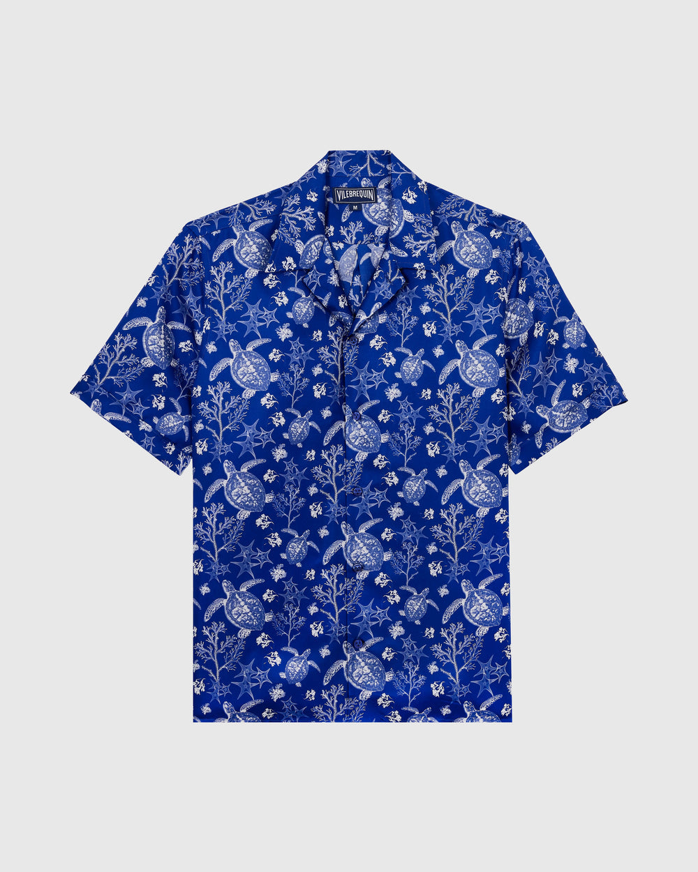 Silk Bowling Shirt X-Ray Turtles - Blue Marrakech / Vilebrequin Discount