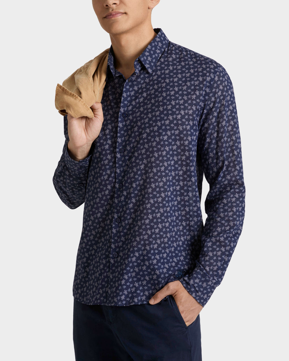 Cotton Voile Shirt Micro Ronde Des Tortues - Purple Ouragan / Vilebrequin Online