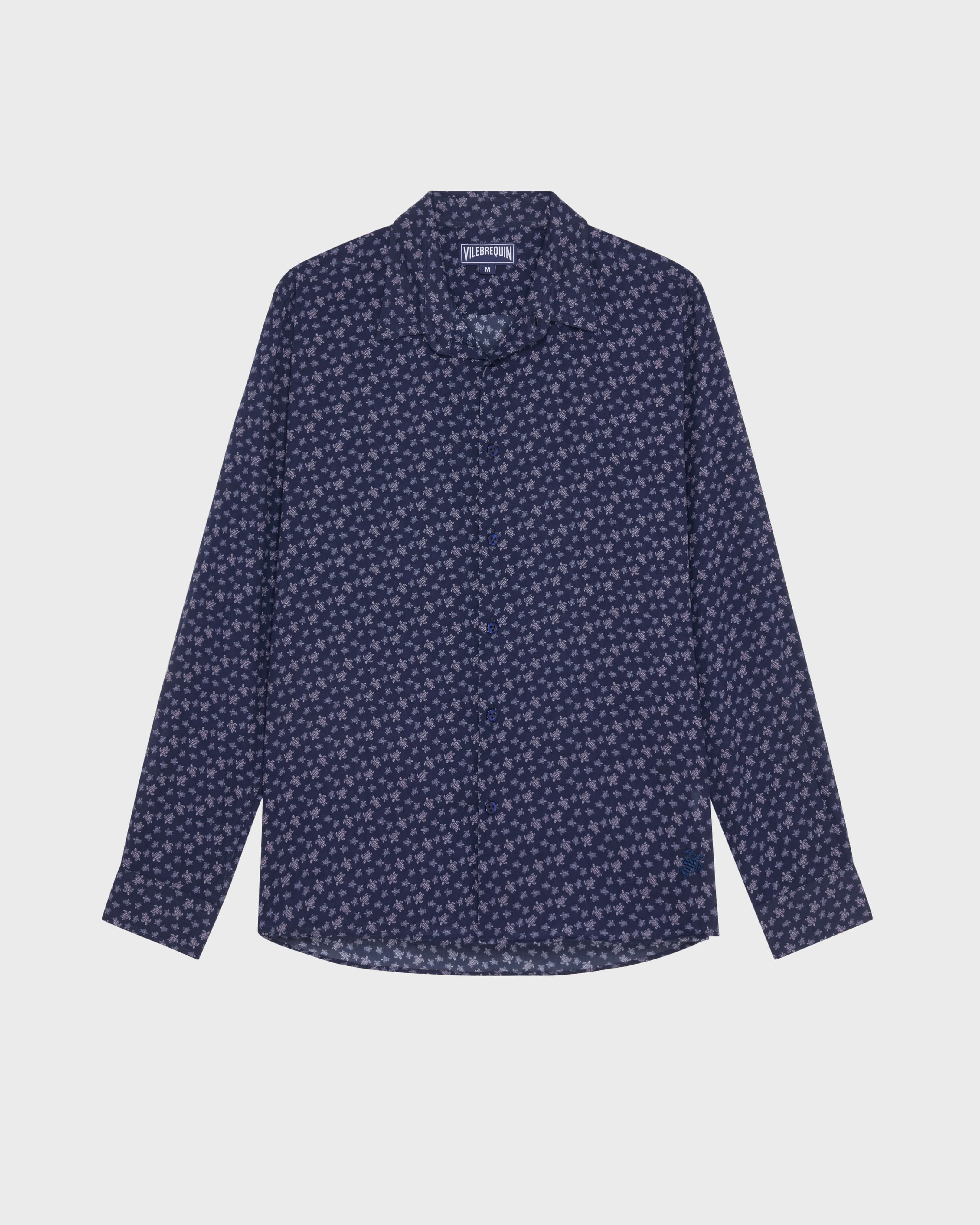 Cotton Voile Shirt Micro Ronde Des Tortues - Purple Ouragan / Vilebrequin Online