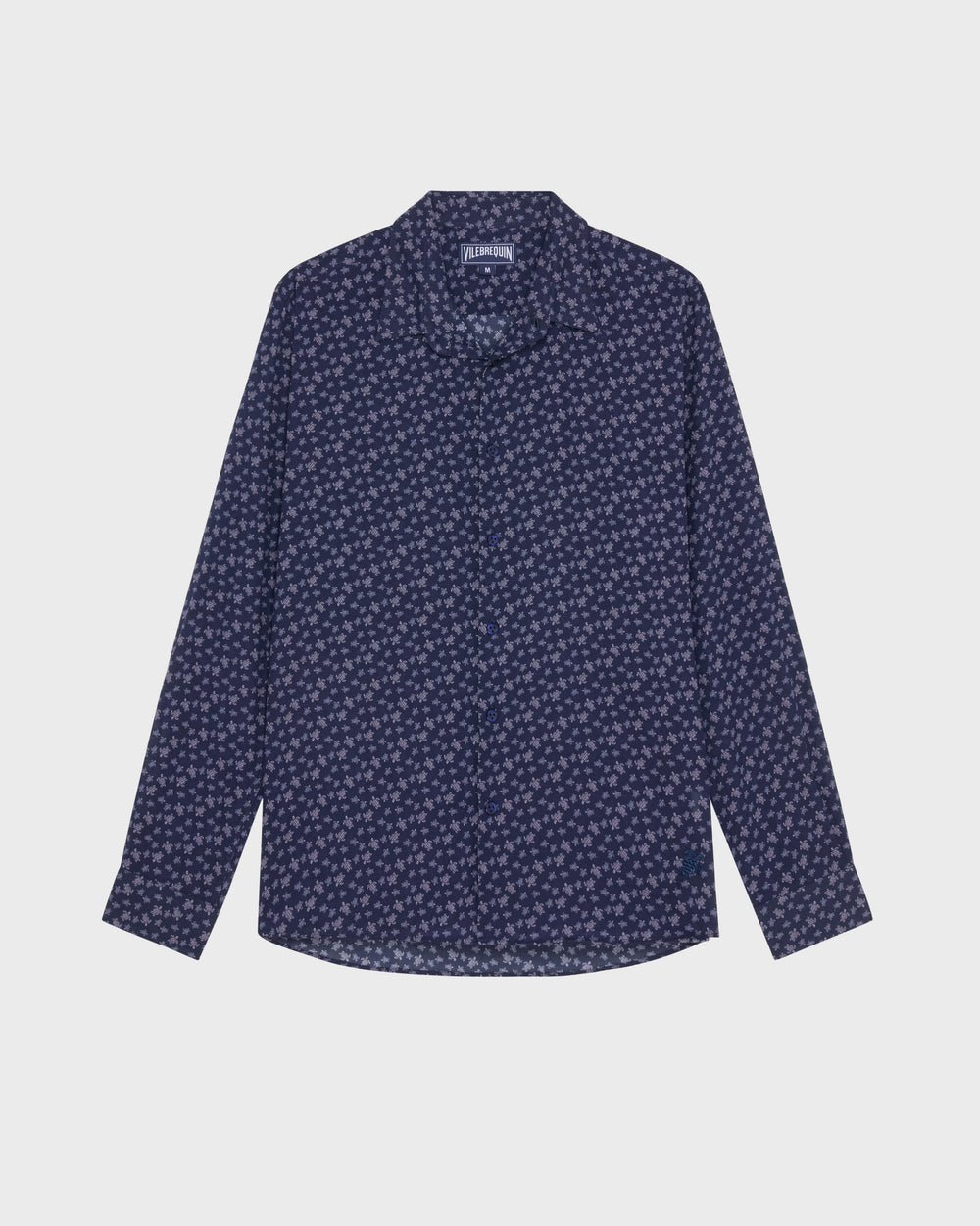 Cotton Voile Shirt Micro Ronde Des Tortues - Purple Ouragan / Vilebrequin Online