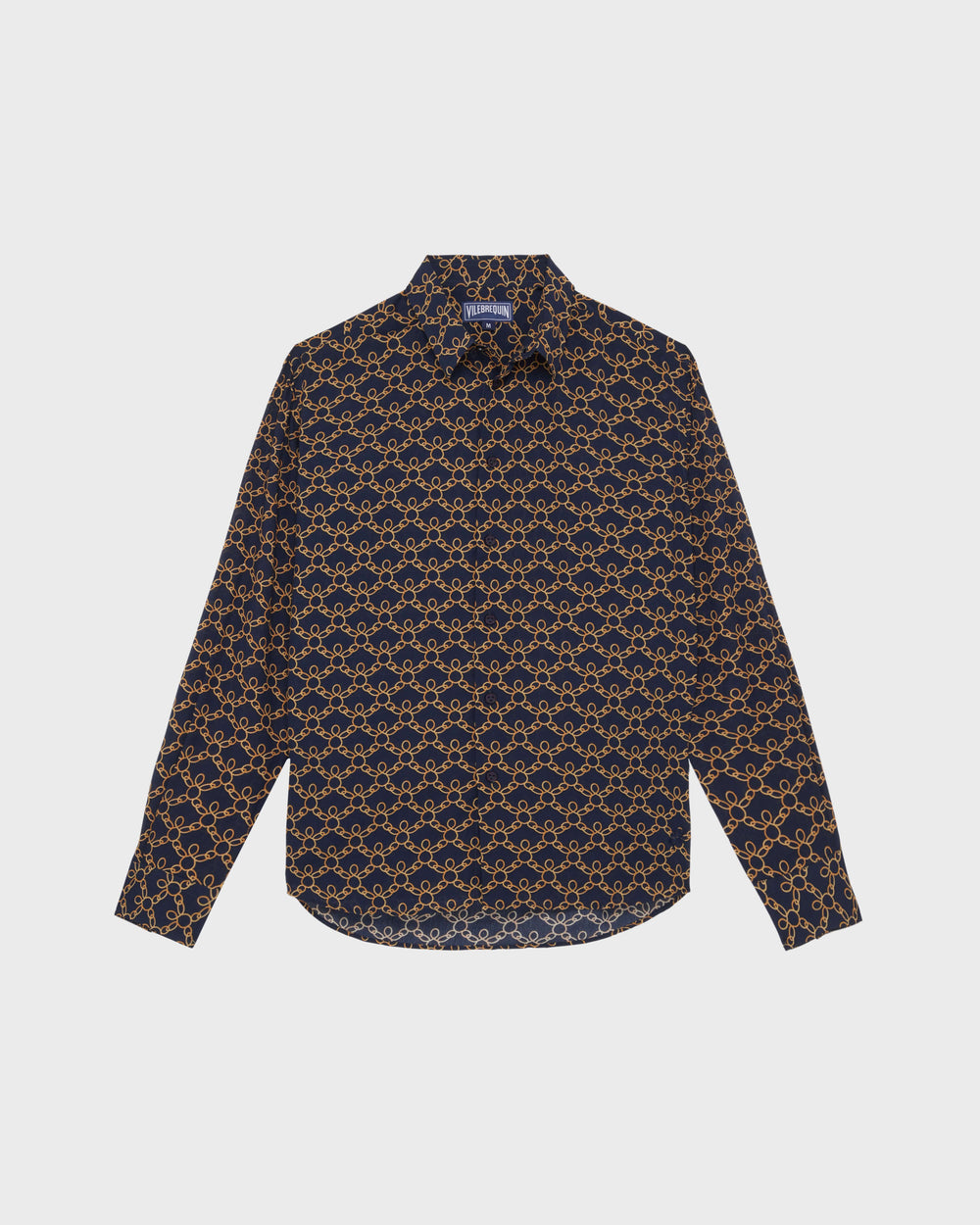 Cotton Voile Shirt Turtles Chains - Blue Navy / Vilebrequin Sale