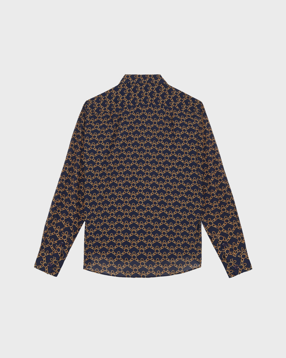 Cotton Voile Shirt Turtles Chains - Blue Navy / Vilebrequin Sale