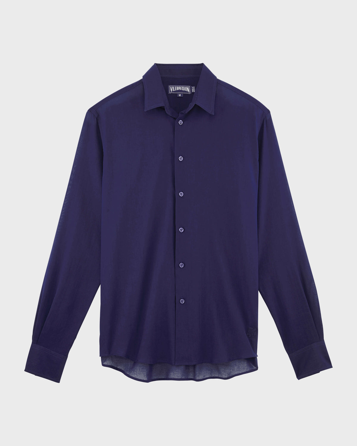 Cotton Voile Lightweight Shirt Solid - Blue Navy / Vilebrequin On sale
