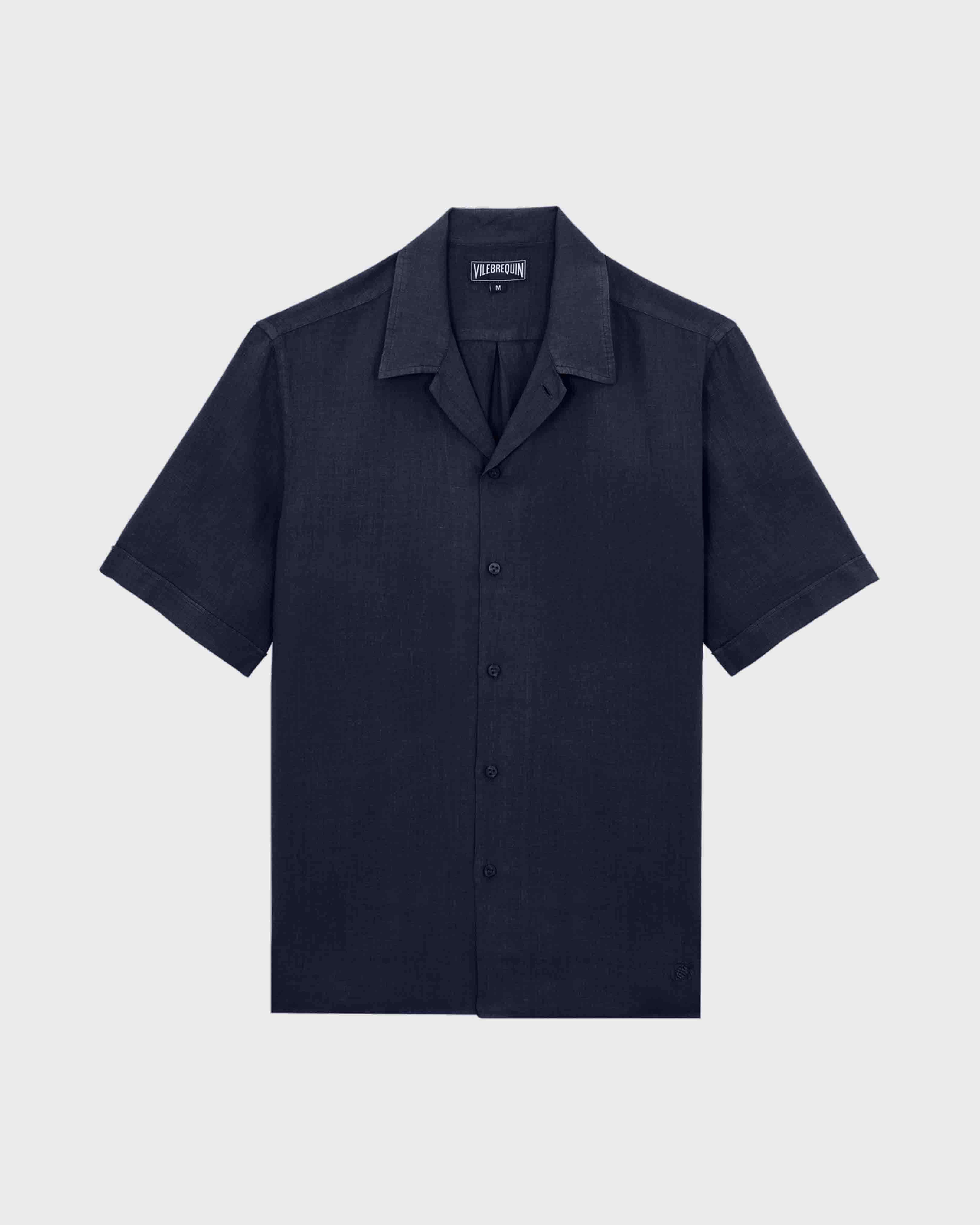 Linen Shirt Solid - Blue Navy Website | RBSDU102 / Vilebrequin Discount