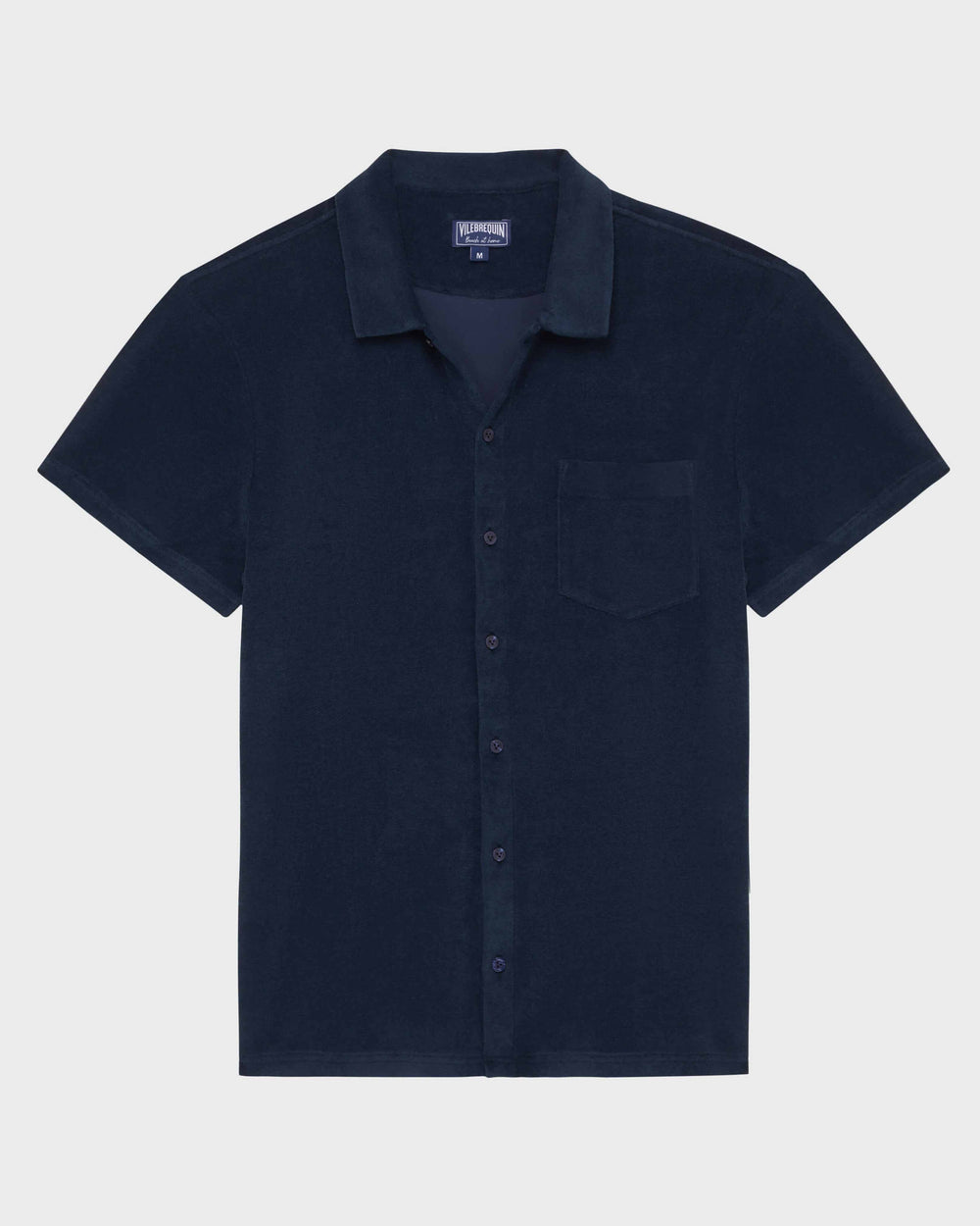 Cotton Bowling Shirt Solid - Blue Navy Shirt / Vilebrequin New