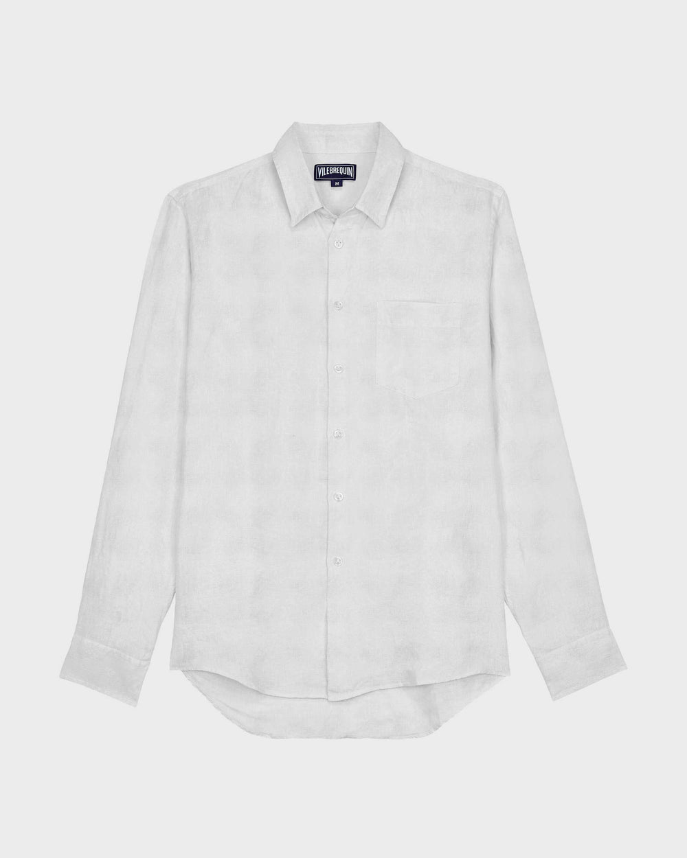 Linen and Cotton Shirt Solid - White / Vilebrequin For sale