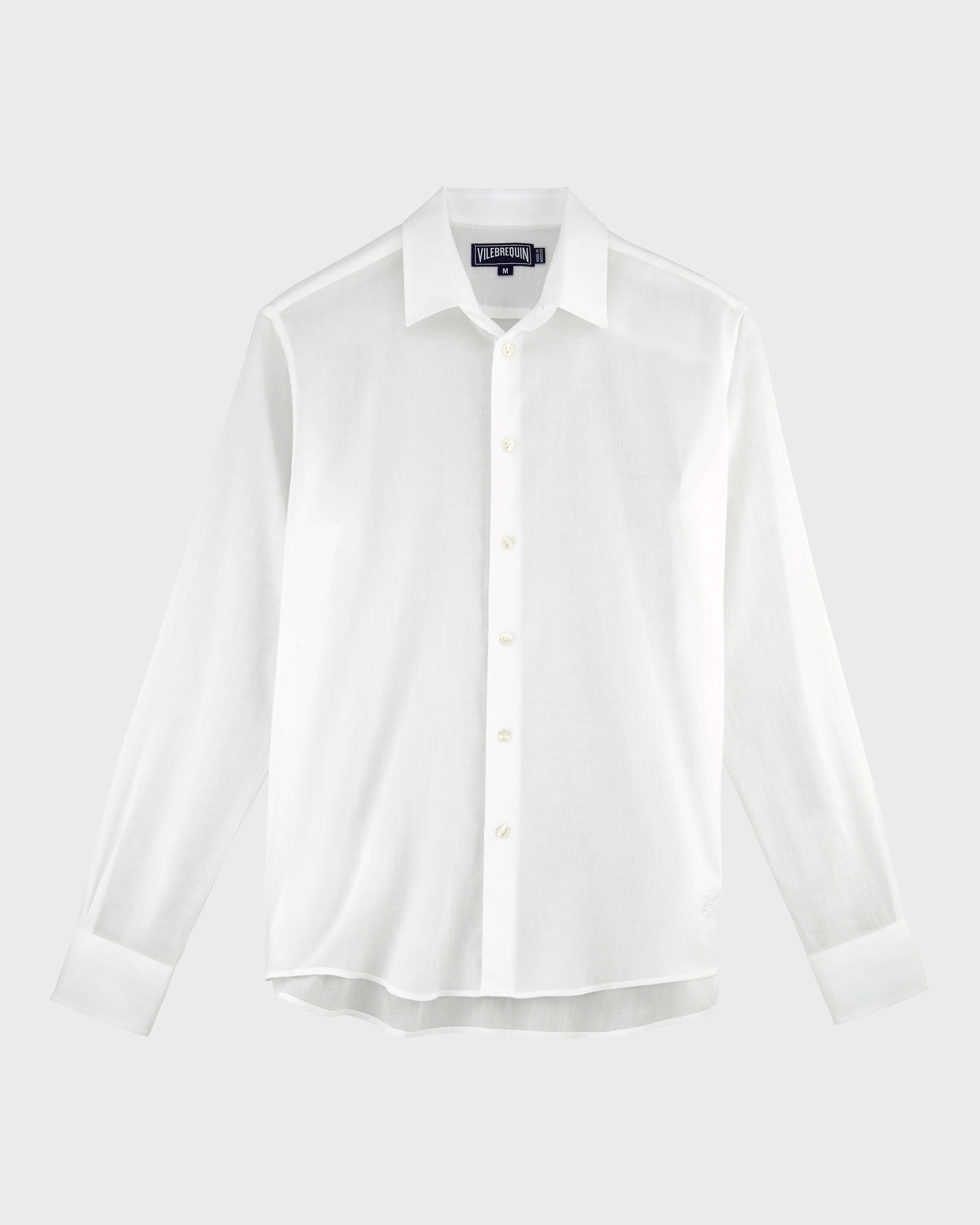 Cotton Voile Lightweight Shirt Solid - White / Vilebrequin Outlet
