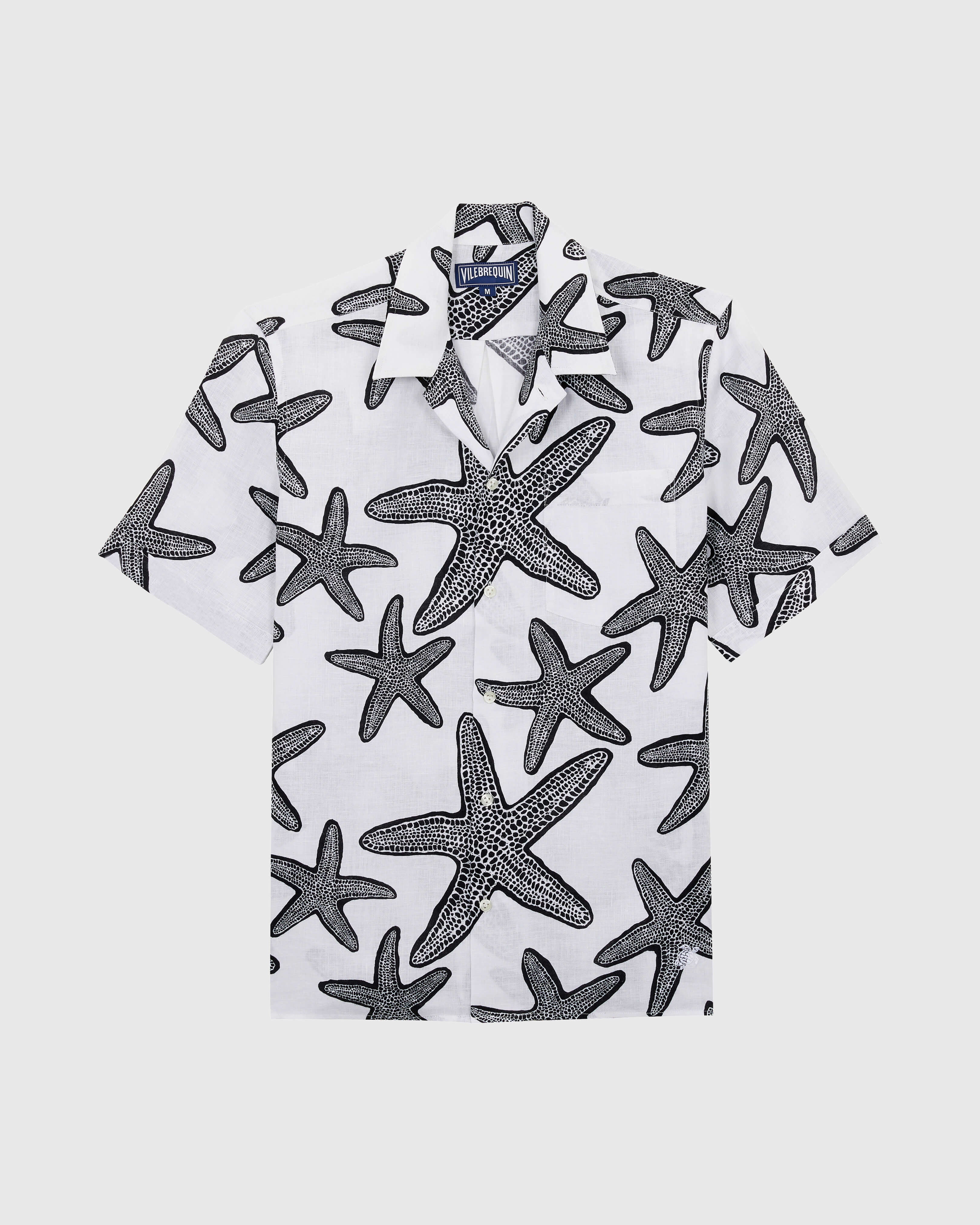 Linen Bowling Shirt Starlettes - White / Vilebrequin Sale