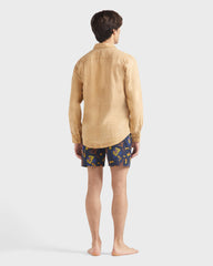 Linen Shirt Natural dye - Brown Mocha / Vilebrequin On sale