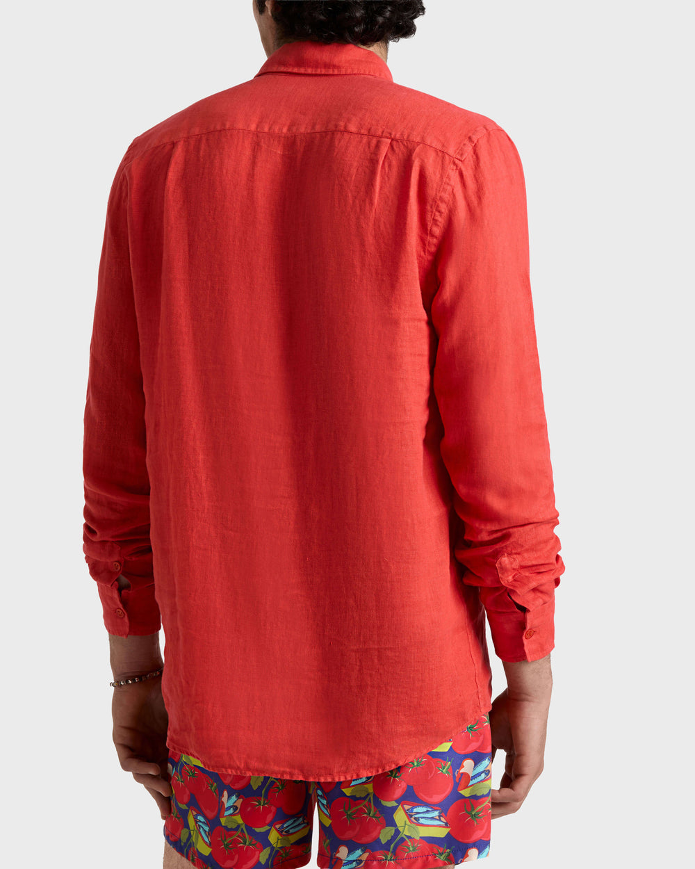 Linen Shirt Solid - Red Dalia / Vilebrequin Discount