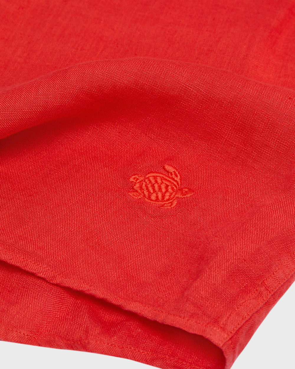Linen Shirt Solid - Red Dalia / Vilebrequin Discount