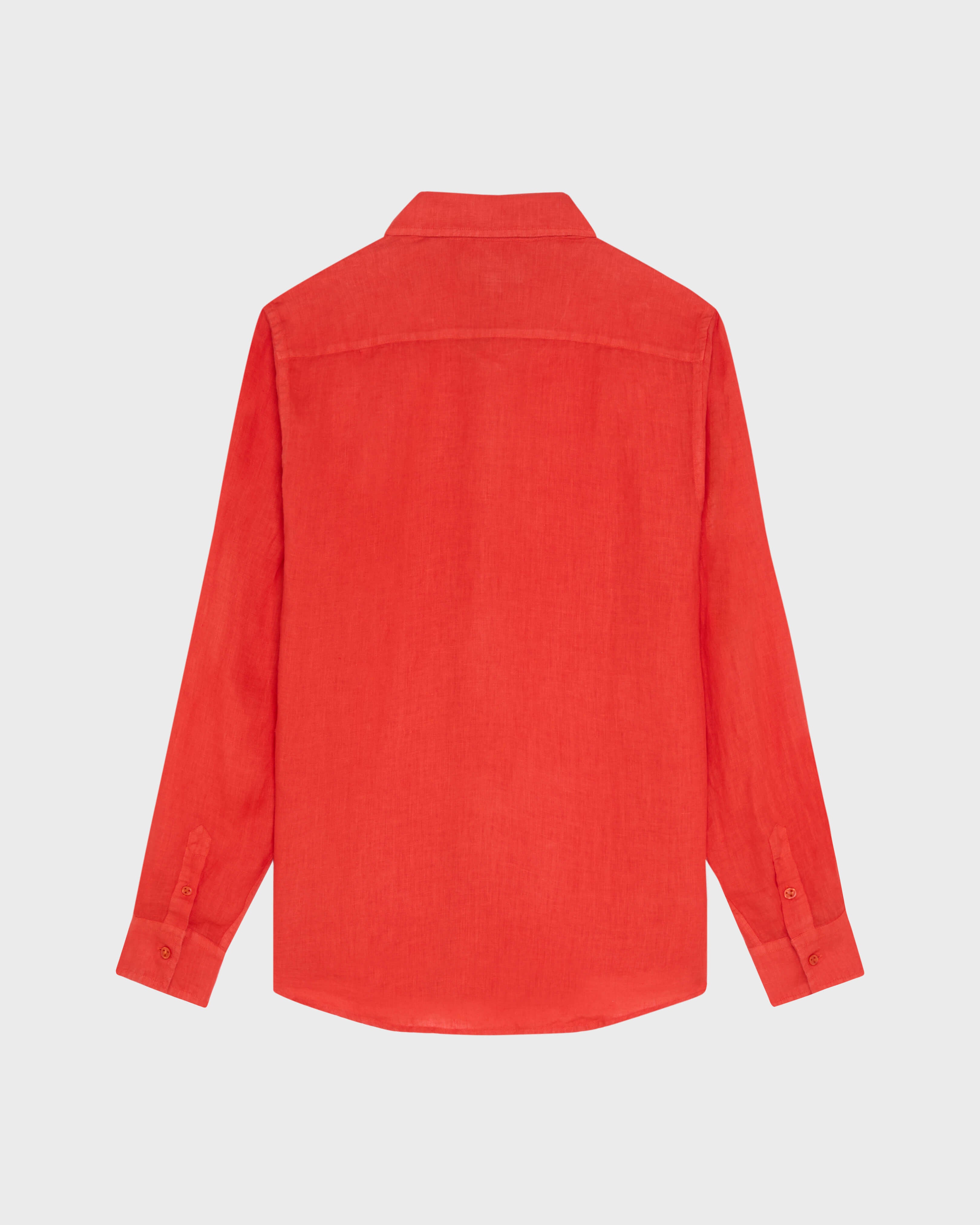 Linen Shirt Solid - Red Dalia / Vilebrequin Discount