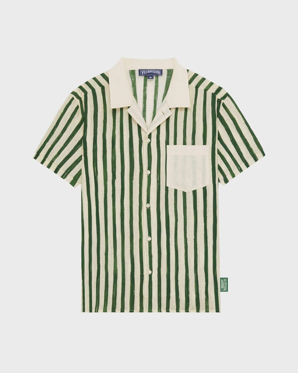Linen Bowling Shirt HS Stripes - Vilebrequin x Highsnobiety - Green Garden Website | HARZ3U50 / Vilebrequin Sale