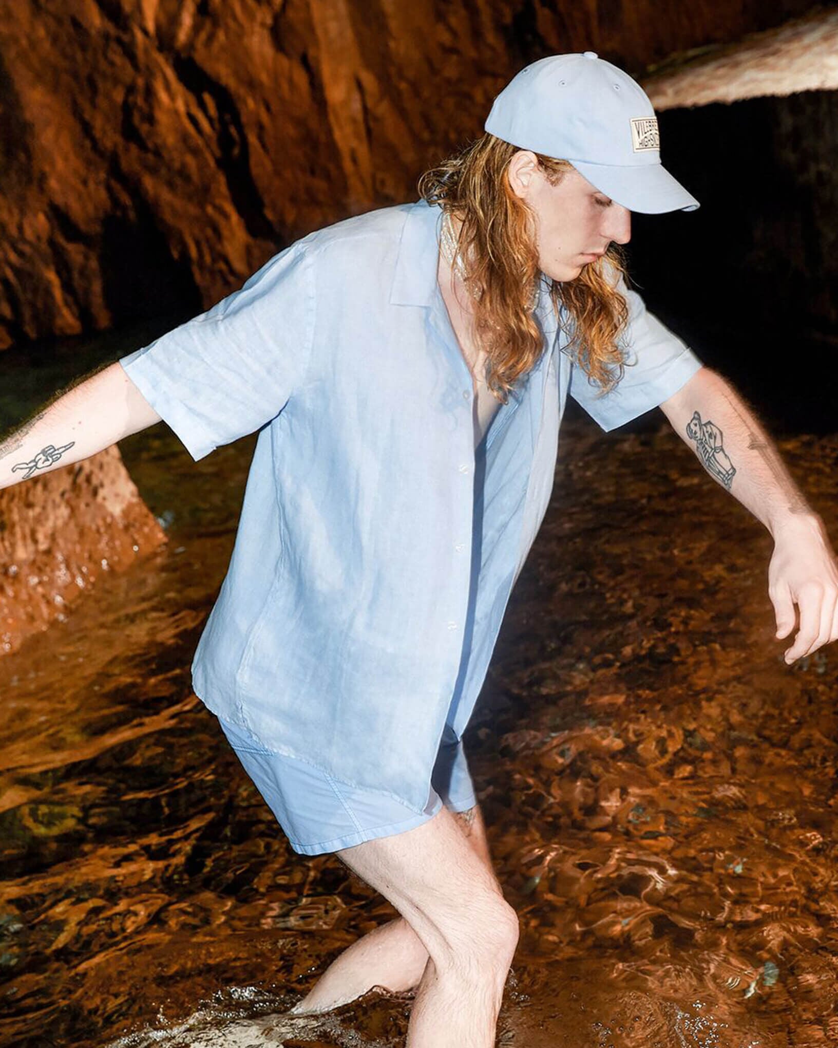 Linen Bowling Shirt Solid - Vilebrequin x Highsnobiety - Blue Chambray Website | HARZ3U00 / Vilebrequin Discount