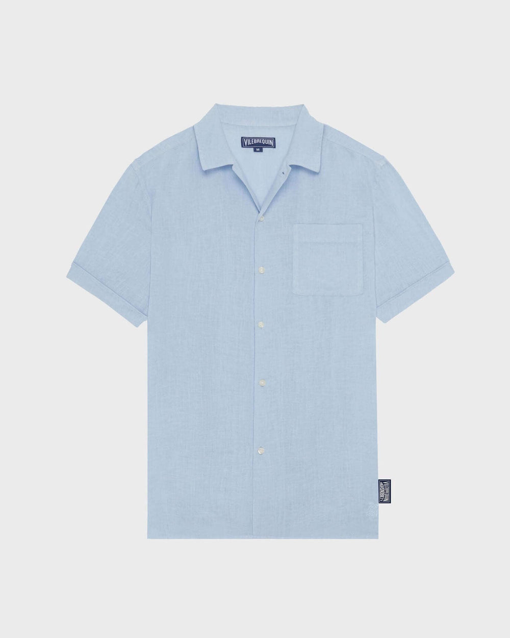 Linen Bowling Shirt Solid - Vilebrequin x Highsnobiety - Blue Chambray Website | HARZ3U00 / Vilebrequin Discount
