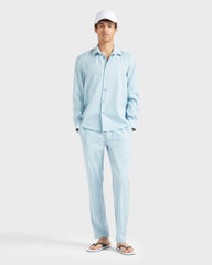Wool Shirt Micro Rayures Tailoring - Blue topaz / Vilebrequin US