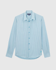Wool Shirt Micro Rayures Tailoring - Blue topaz / Vilebrequin US