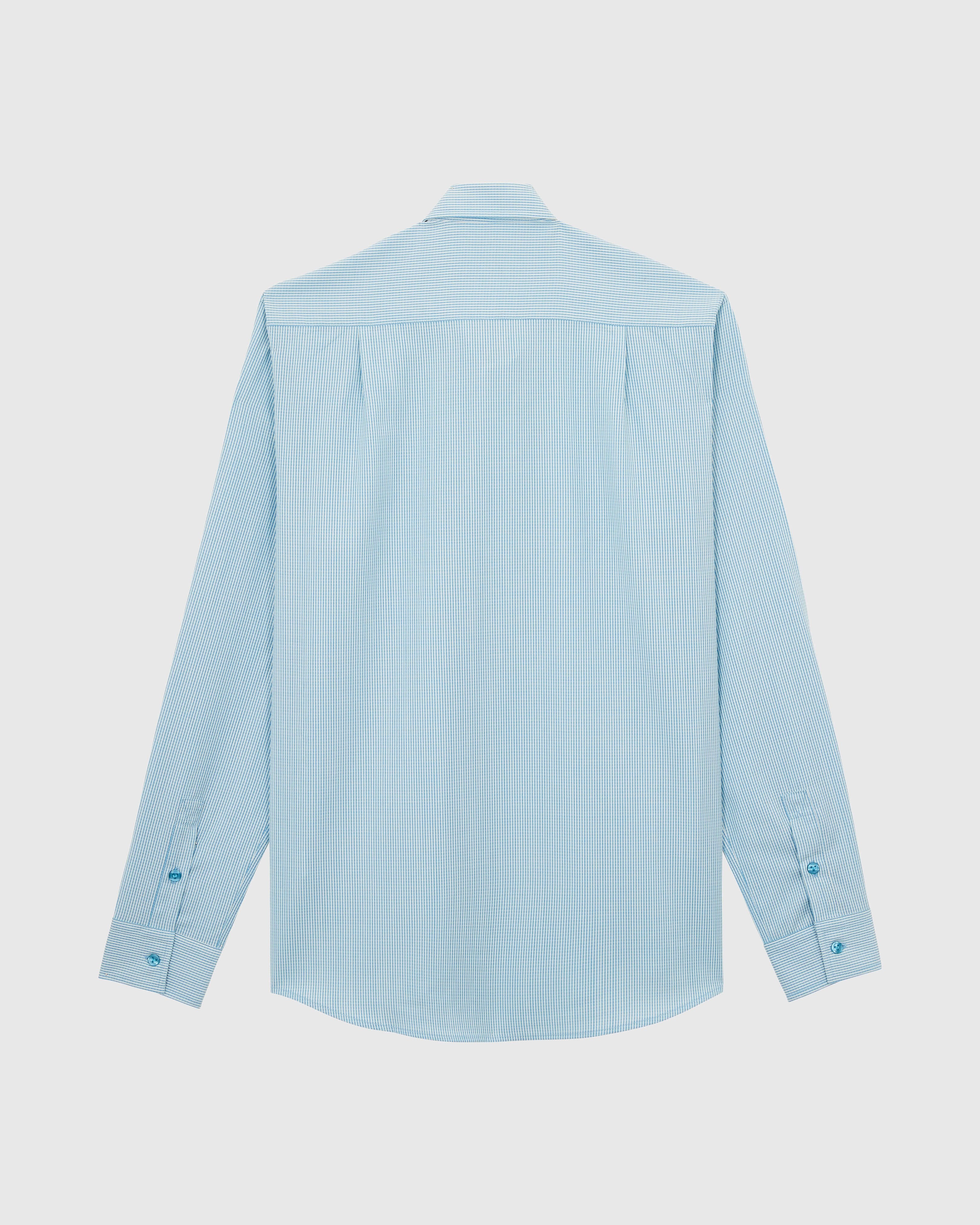 Wool Shirt Micro Rayures Tailoring - Blue topaz / Vilebrequin US