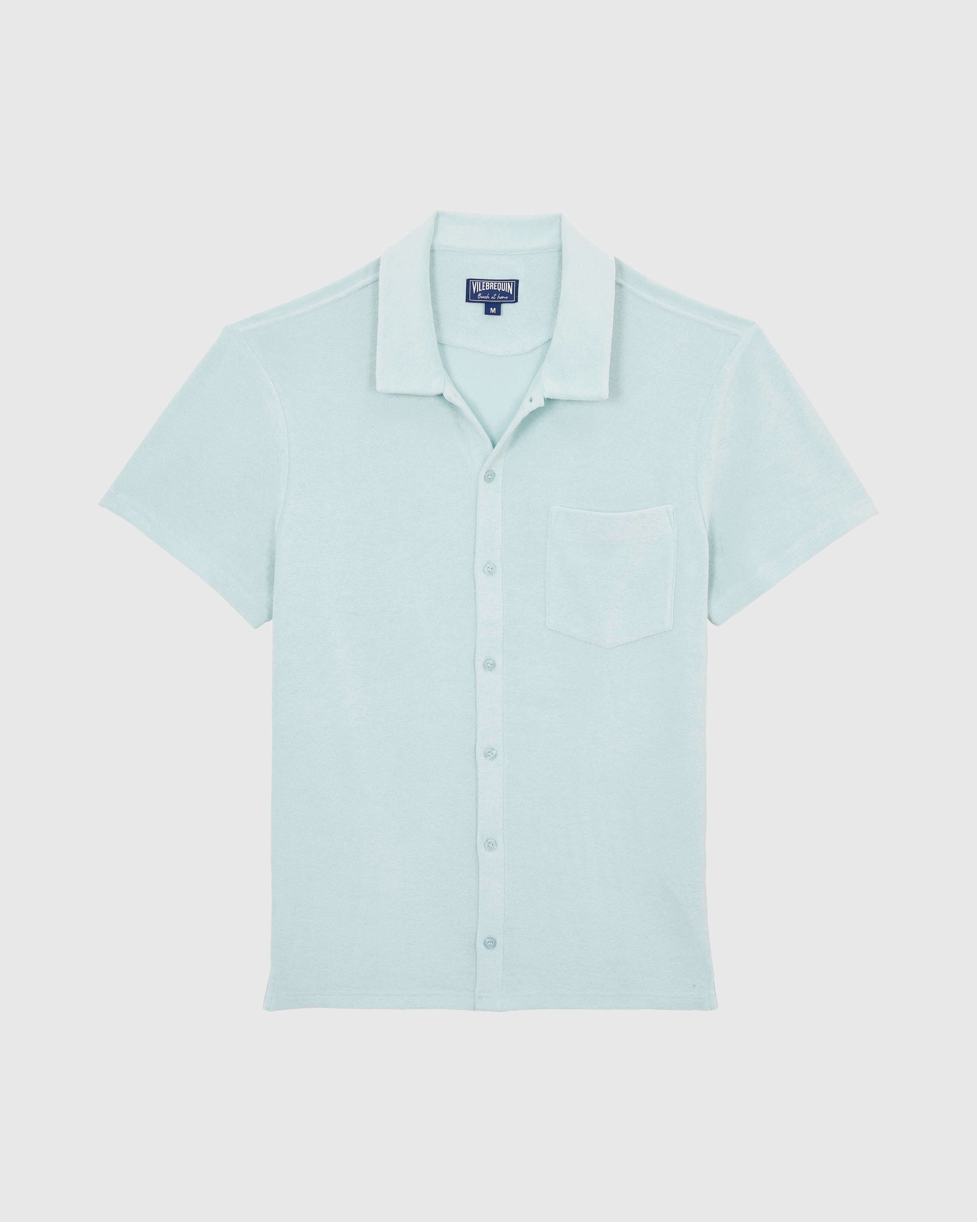 Cotton Bowling Shirt Solid - Blue Pacific Shirt / Vilebrequin New