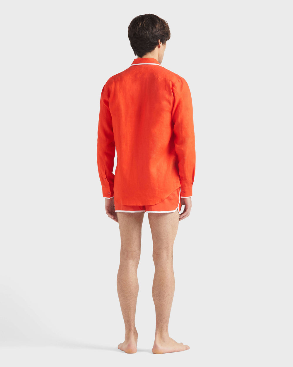 Linen Shirt VBQ Line - Poppy red / Vilebrequin For sale