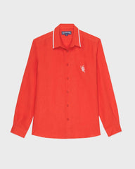 Linen Shirt VBQ Line - Poppy red / Vilebrequin For sale