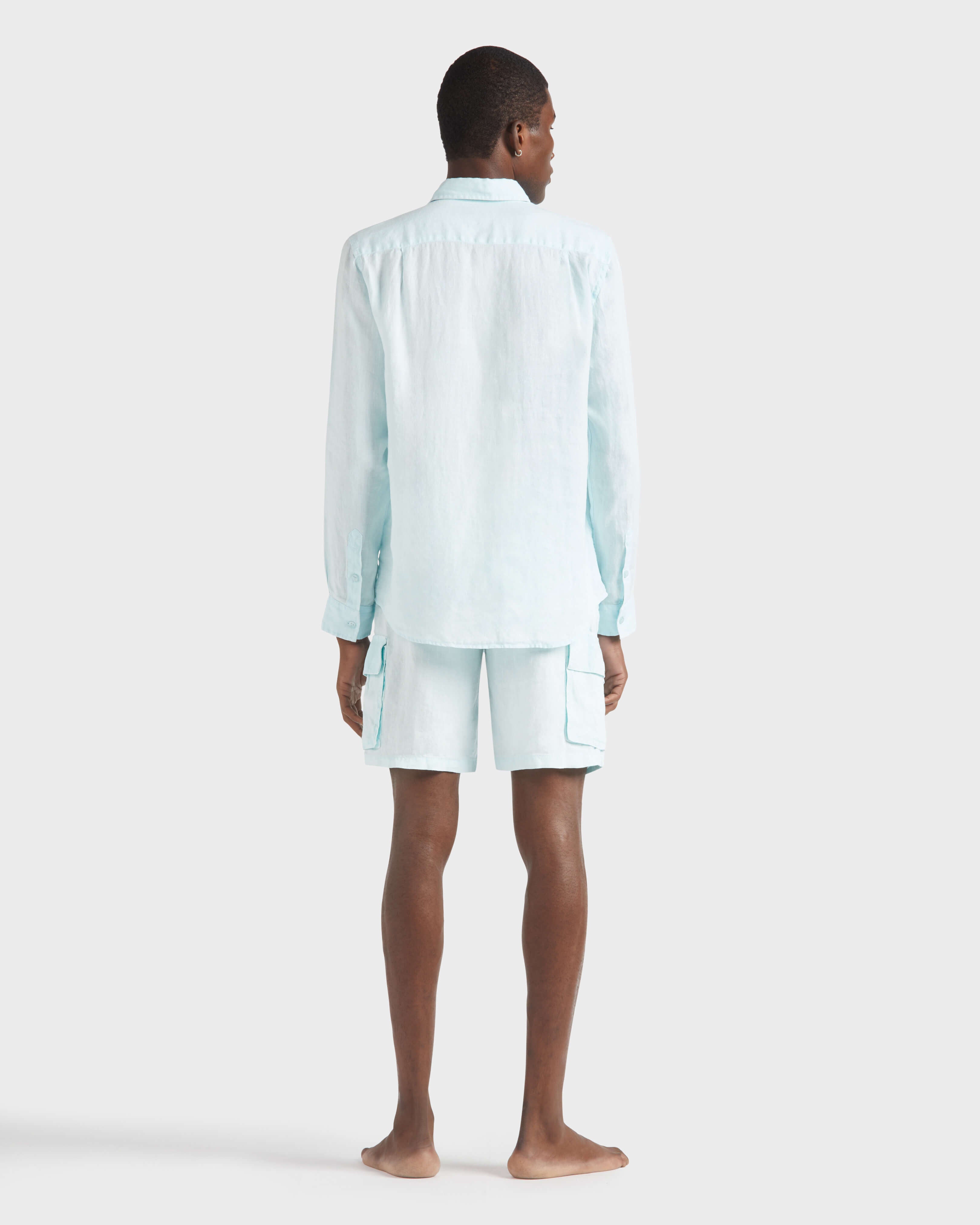Linen Shirt Natural dye - Blue Pacific / Vilebrequin Discount