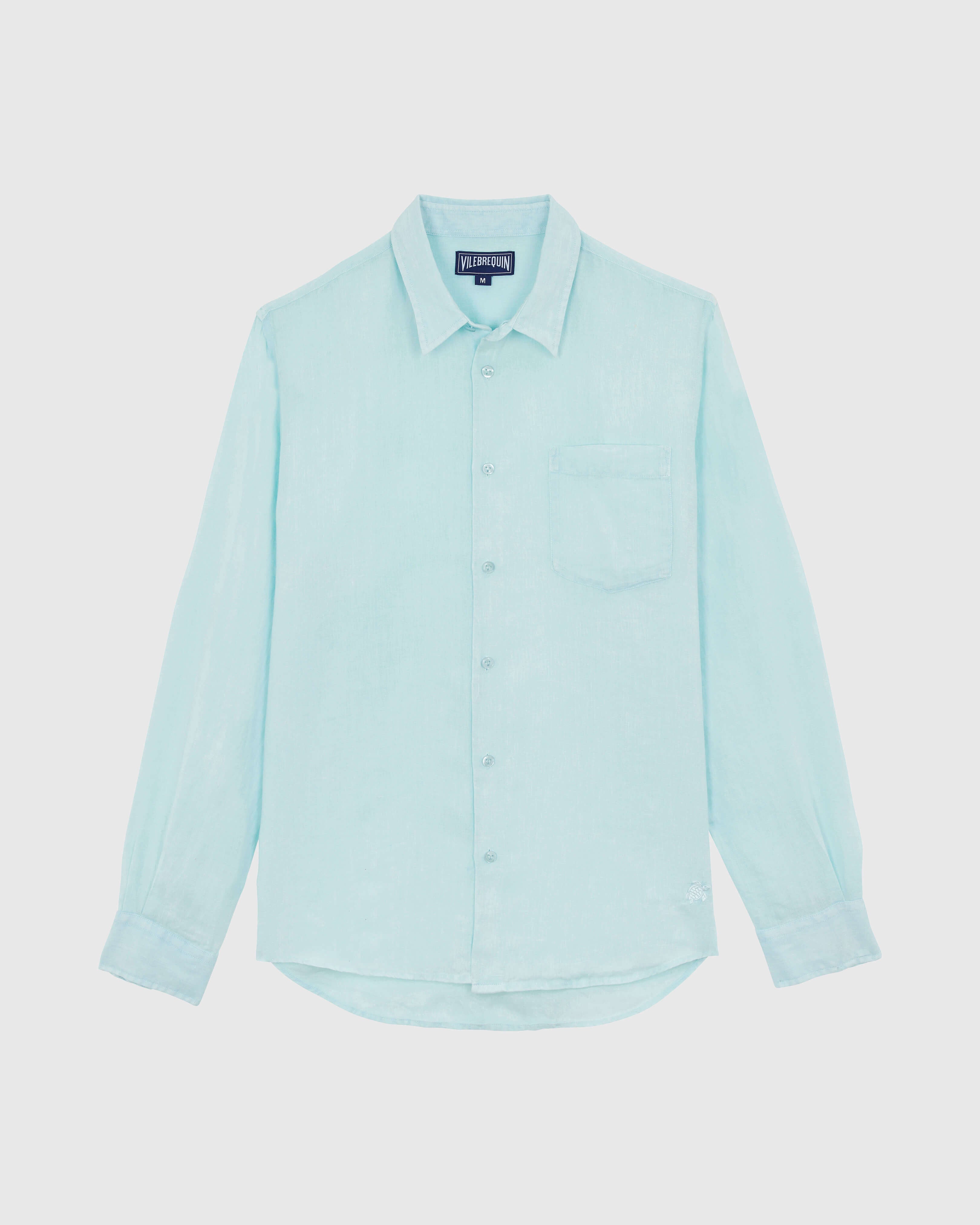 Linen Shirt Natural dye - Blue Pacific / Vilebrequin Discount