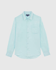 Linen Shirt Natural dye - Blue Pacific / Vilebrequin Discount