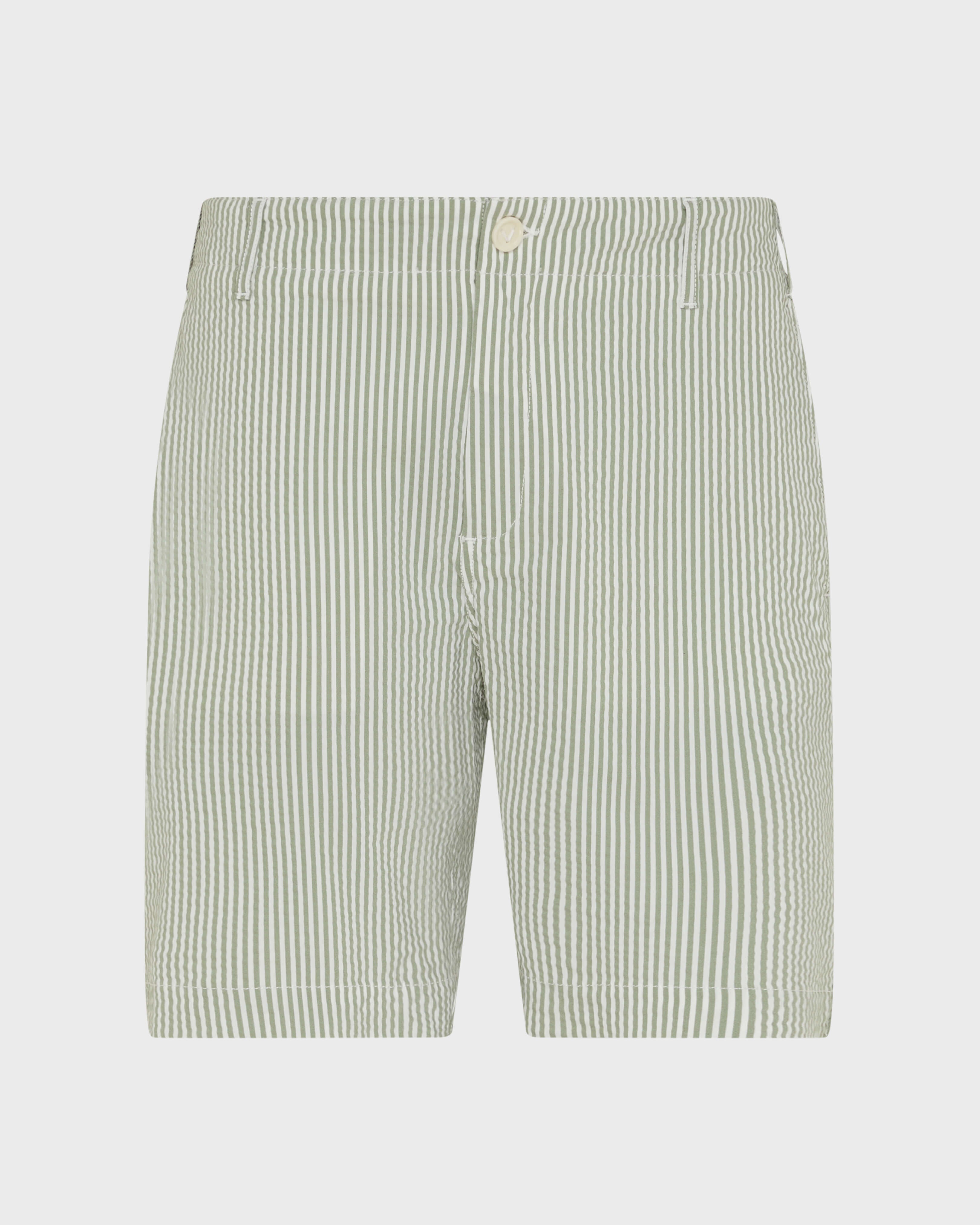 Stretch Cotton Bermuda Shorts Seersuckers Stripes - Green Khaki / Vilebrequin Outlet