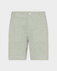 Stretch Cotton Bermuda Shorts Seersuckers Stripes - Green Khaki / Vilebrequin Outlet