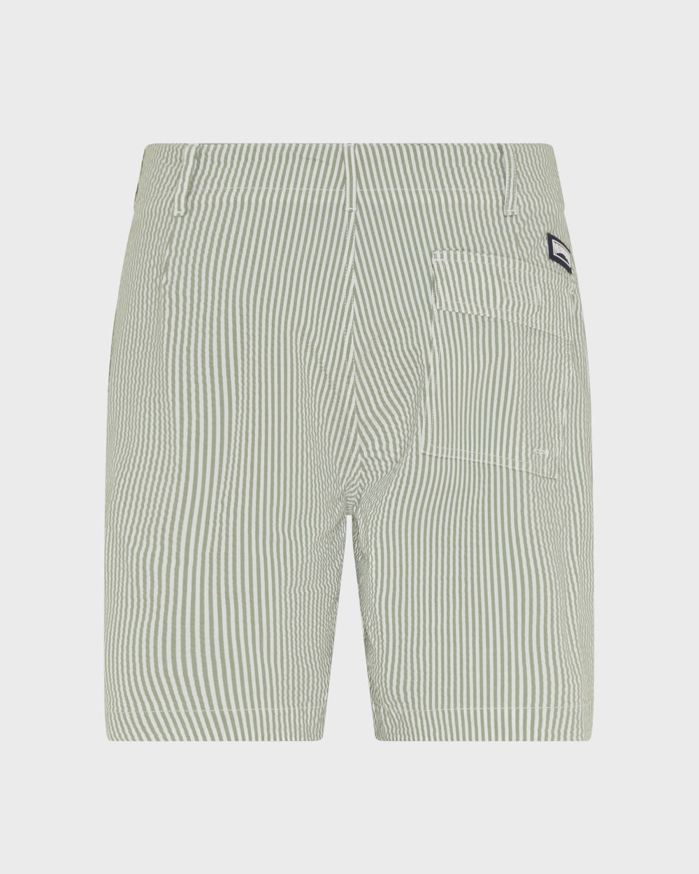 Stretch Cotton Bermuda Shorts Seersuckers Stripes - Green Khaki / Vilebrequin Outlet
