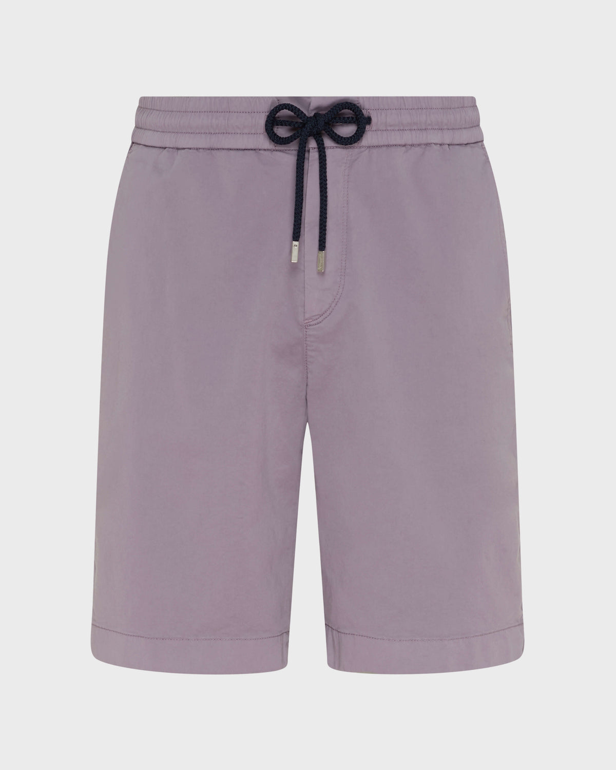 Satin Cotton Elastic waist Bermuda Shorts Solid - Purple Ouragan / Vilebrequin US