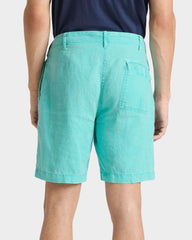Mineral Dye Linen Bermuda Shorts - Green Aventurine / Vilebrequin Online