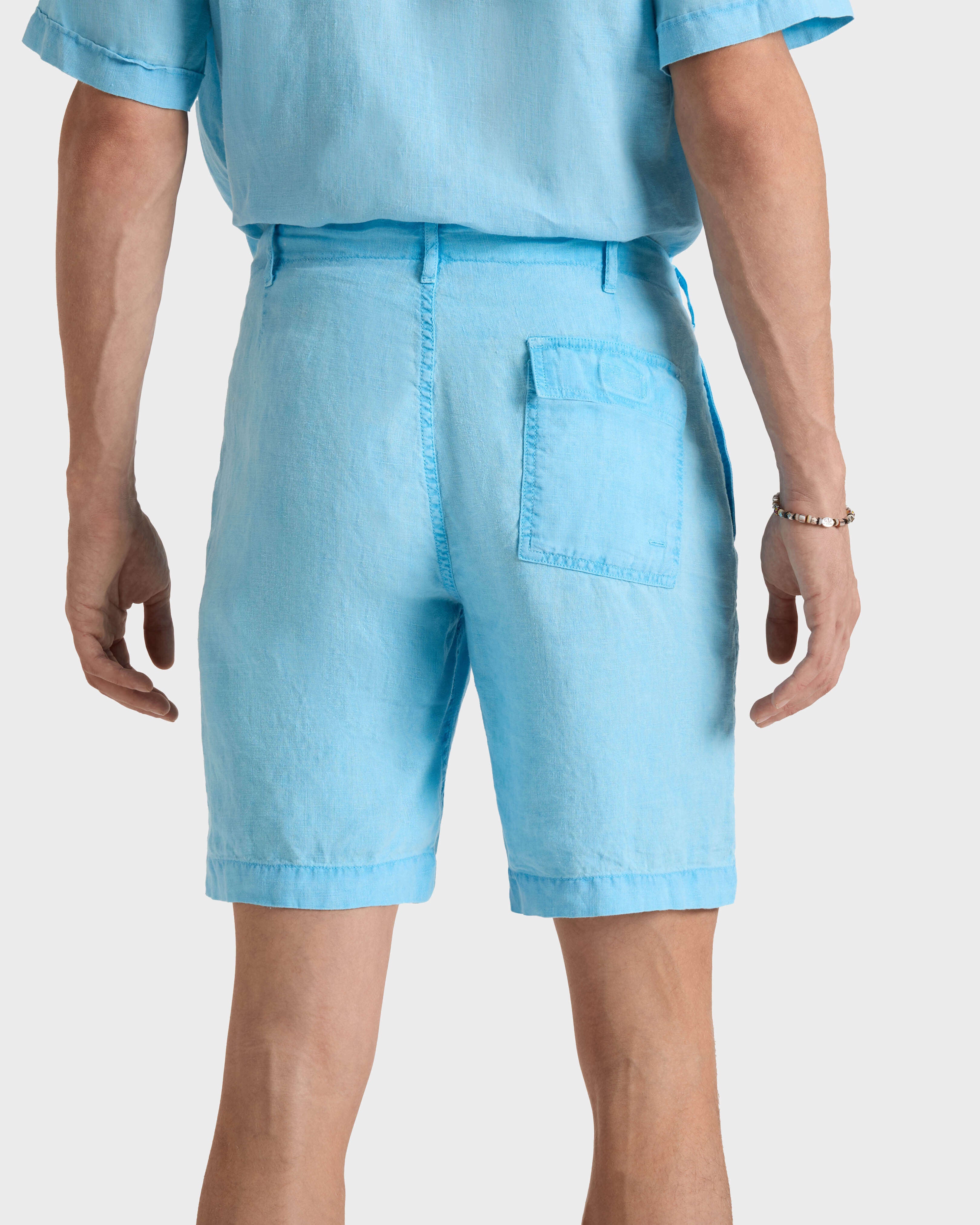 Mineral Dye Linen Bermuda Shorts - Blue Larimar / Vilebrequin Sale